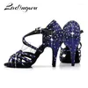 Sapatos de dança Ladingwu Brand Latin Woman's Three Colors Big Small Strass Ballroom Party Wedding Zapatos de Mujer