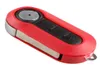 3 -knappen ny ersättningskal vikningsnyckelfodral för bilfiat 500 med röd silikon täcker combo shell5988824