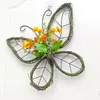 Decorative Flowers Door Home Decoration Butterfly Garland Artificial Wreath Decorating Living Room Front Light Brightness