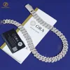 Hiphop Jewelry Collier personnalisé en gros 18 mm Iced VVS Moisanite Diamond 20 pouces Sterling Sier Cuban Link chaîne