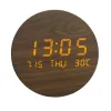 Tround LED Wall Clock Temperature Date Week Display Digital Display Orologio da parete per soggiorno Clock silenzioso Armeggio per la casa