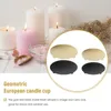 Ljushållare A63i 4 Pack Iron Plate Holder Pillar Candlestick för LED Wax Candles rökelsekottar Spa Weddings (Gold Black)