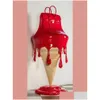 Dekorativa föremål Figurer Heminredning för interiör Kawaii Desk Accessories Sweet Cone Glass Bag Scpture Ornament Nordic Art Dhmza