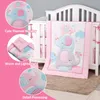 3Pcs Baby Bedding Set Elephants Theme Crib Bedding Set Including Crib Quilt Bed Sheet Bed Skirt For Boys And Girls Sleeping Gift 240328