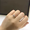 18K Rose Gold Plated Original 2 Diamond Test Past D Color Ring Brilliant Cut Sparkling Gemstone Cow Head Rings240412