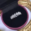 Cluster ringen romantisch echt 925 zilveren gesimuleerde diamanten verloving bruiloft voor vrouwen sieraden band ring schattig meisje geschenk