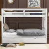 Bunk Bed,Twin over Twin Pull-out Bunk Bed with Trundle,Space-saving Design bed,Safe & Convenient Bunk Bed for Children bedroom