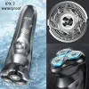 Shavers Electric Shaver 3D Mens Razor Beard Trimmer Soeye Electric Shaving Machine med LCD Display IPX7 Vattentät USB uppladdningsbar