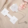 50pcs Cute White Bow Hanging Cards Packing Paper Cards for DIY Jewelry Display Cards Hair Roipe Retail Price Tags Labels