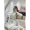 Women's Suits & Blazers Mm23 Autumn/winter Casual Fashionable Letter Studded Hooded Cardigan+straight Leg Pants Set