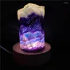 Figurine decorative Rainbow Natural Lampada leggera fluorite Reiki Healing Decor Home Mineral Cleecing Collection