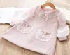 Mode Autumn Girls Princess Dress Children Barn Baby Knit Ruffle Doll Collar Long Sleeve Party Dresses Vestidos8503232