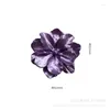 Figurines décoratives 5pcs coréens violet perletscent exagéré fleurs de camélia en trois dimensions pétales de résine accessoires de résine bricolage