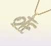 Iced Out uniquement le collier de pendentif familial pour les hommes Femmes Designer de luxe Mens Bling Diamond Letter Pendants Letters Gold 6363226