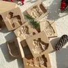 Houten koekjesvormen met bloemendieren patroon 3D gesneden reliëfsnijdervormen voor kerstkeuken bakgereedschap