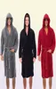 Mens gewaden mannen Casual Bathrobe herfst winter vaste handdoek met kap zachte jurk Midi Robe Nachthemd mannelijke losse huiskleding 2208265527063