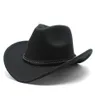 Femmes d'hiver hommes Black laine Fedora chapeau chapeu western cowboy chapeau gentleman jazz sombrero hombre cap elegant Lady cowgirl chapeaux 22028340366