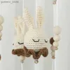 Mobils# Crochet fatti a mano Baby Rattle Toys a coniglietto a coniglietto Crib neonato Mobile Mobile Music Bed Cell Impiccing giocattolo Vento Chitine Decor decorazioni per bambini Y240412