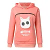 Chats amateurs à capuche Hoodie Hoodies Sweetshirt Sweat-shirt Femmes Animal Pouche de câlins Hood Player Porter chien Cat Sweatshirts respirants chauds