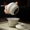 125 ml rétro Palnt Ash Ceramic Gaiwan Bol en céramique traditionnel avec le thé à thé Tureen Thé à reprise Bowl Cafes Supplies Gift