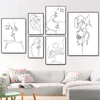 Black and White Line Drawing Couple Kiss Canvas imprimés coeur art peinture main dans la main affiche images minimalistes