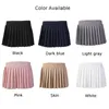 Skirts Pleated Mini Skirt Dating Going Out Pink Polyester S-XL Skin Color Light Gray Navy Blue Spring And Summer