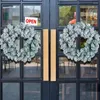 Dekorativa blommor julkrans semester dekoration konstgjord vit snöig dekor party leveranser för ytterdörr hushålls tillbehör