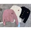 Women's Knits & Tees Ce23ss Autumn/winter Letter Embroidery Metal Button V-neck Celebrity Style Long Sleeve Cardigan Coat