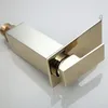Robinets de lavabo de salle de bain ouboni Luxury Golden Brass Basin Basin Robinet Tap Fauce Cold Waterfall Body