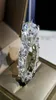 Gioielli Princess Full Diamond Anello nuziale Bling Zirconia CZ Ring di fidanzamento1541956