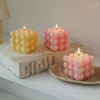 Titulares de vela Love Cubo Velas perfumadas Decorações criativas feitas à mão Presentes de férias Fragrância de soja Adeços de tiro