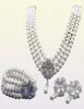 Rhodium Silver Tone Ivorycream Жемчужные украшения для свадебных украшений для свадебного ожерелья и серьги 5258223