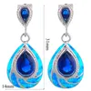 Boucles d'oreilles en peluche jle-244 Top Sale Luxury Blue Opal suspendu pour les bijoux de mode