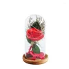 Flores decorativas Flor encantada em vidro LED Light Wedding Decor Festival Gifts