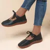 أحذية غير رسمية للخياطة للنساء ربيع الصيف شقق السيدات الحذاء التنفس 2024 جولة إصبع القدم الصلبة ألوان في الهواء الطلق Zapatos Para Mujeres