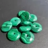 Dekorativa figurer 16mm Natural Malachite Donut Pendant Flat Round Stone Pärlor för smyckenillverkning