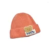 Boinas 2024 Korea Spring Autumn Kids Boys Hat Hat Candy Color Baby Girls Bear Head Bordado