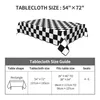 黒い白いレーシングチェッカーパターン長方形のテーブル布テーブルダイニングテーブル用の布コーヒーテーブルカバーパーティーの装飾