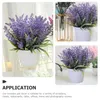 Decorative Flowers 4Pcs Artificial Bonsai Decor Faux Potted Lavender Ornament