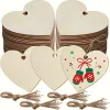10pcs 8cm grande taille Love Heart Shape Ornements en bois Ornements de coeur en bois DIY