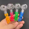 Wholesale Colorful Thick Heady Octopus/Tree 10cm Glass Oil Burner Pipe 4inch Smoking Dab Burners Straight Pryex Clear Well Popular Smoke Pipes Accessorie