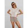 2024 Cross Border European and American Amazon Summer Nouveau Pocket Color Pocket Top Loose Casual Pantals Two Piece pour femmes