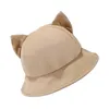 Bérets Unisexe Fisherman Hat Kitten Eart Bodet For Girls Polydold Cartoon Thème HXBA