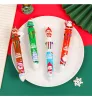 Stifte 24pcs Cartoon Weihnachten 10 Farben Kugel Kugel Stifte Kawaii Schulkinder Schreiben Schreibweise süße Weihnachtsmann Snowmen Office Supplies