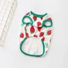 Dog Apparel Summer Pet Shirt Clothes Breathable Elastic Cotton Clothing Small Medium Printed With Cute Strawberry