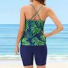 Dames badmode dames tweedelig zwemmen strandkleding tankini badpak stukken bikini set badpakken dames boho bloemenprint zwemdres