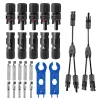 Cables Solar Connectors Adapter Cable Wire Kit YType 1Way 2 PV Connectors (M/FF & F/MM)