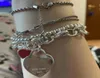 Brins de perles Bracelet classique original dames S925 Cœur argent sterling tag Oshaped Chain Jewelry Couple Fashion Love7892949