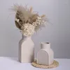 Wazony nordycki ceramiczny wazon akcesoria domowe do wnętrza salonu dekoracyjne garnki roślinne biały porcelanowy kwiat