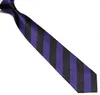 Bow Ties Hooyi Fashion Polyester Stripe for Men School Neck Neck Tie Cravat Cravat College Coldie